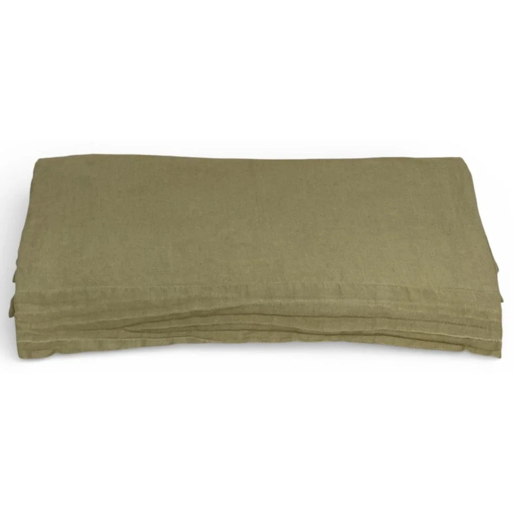 Quince European Linen Sheets Set King Aloe Green